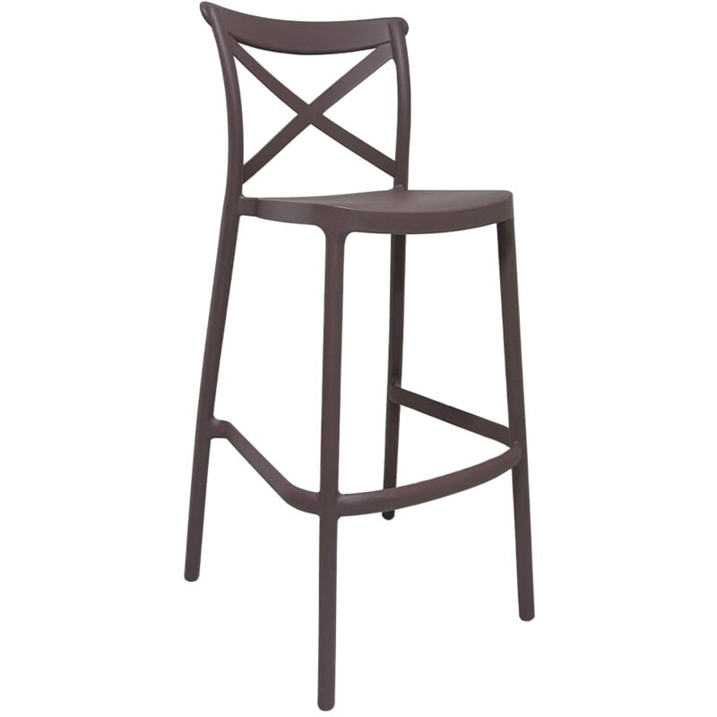Okaffarefatto - Tabouret de bar en plastique polypropylène brun sprint h 75 cm