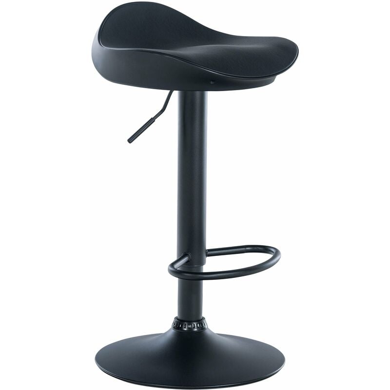 Décoshop26 - Tabouret de bar en synthétique noir et plastique avec repose-pieds design moderne TDB10578