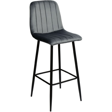 Tabouret de bar en velours graphite Toronto