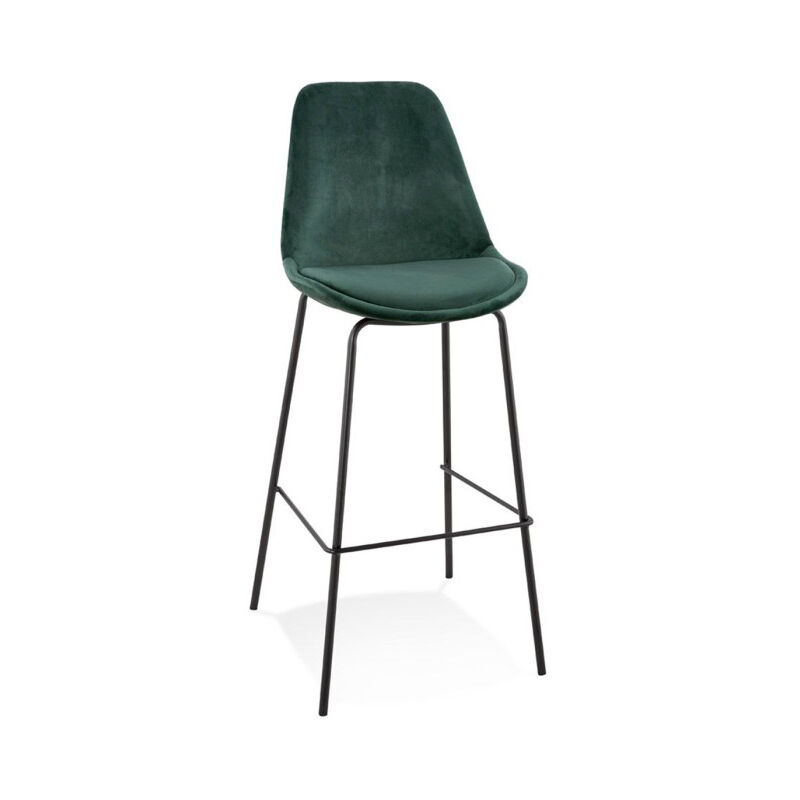 Paris Prix - Tabouret de Bar en Velours 'Lon' 115cm Vert