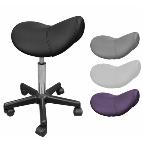 Tabouret ergonomique selle de cheval à roulettes réglable 49,5 à 68 cm – Pivotant 360° – Capacité 120 kg – Rembourrage mousse haute densité – Vivezen