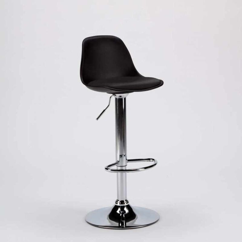Tabouret de bar cuisine réglable en hauteur similicuir Design New Orleans - Noir Tabouret de bar cuisine réglable en hauteur similicuir Design New Orleans - Noir