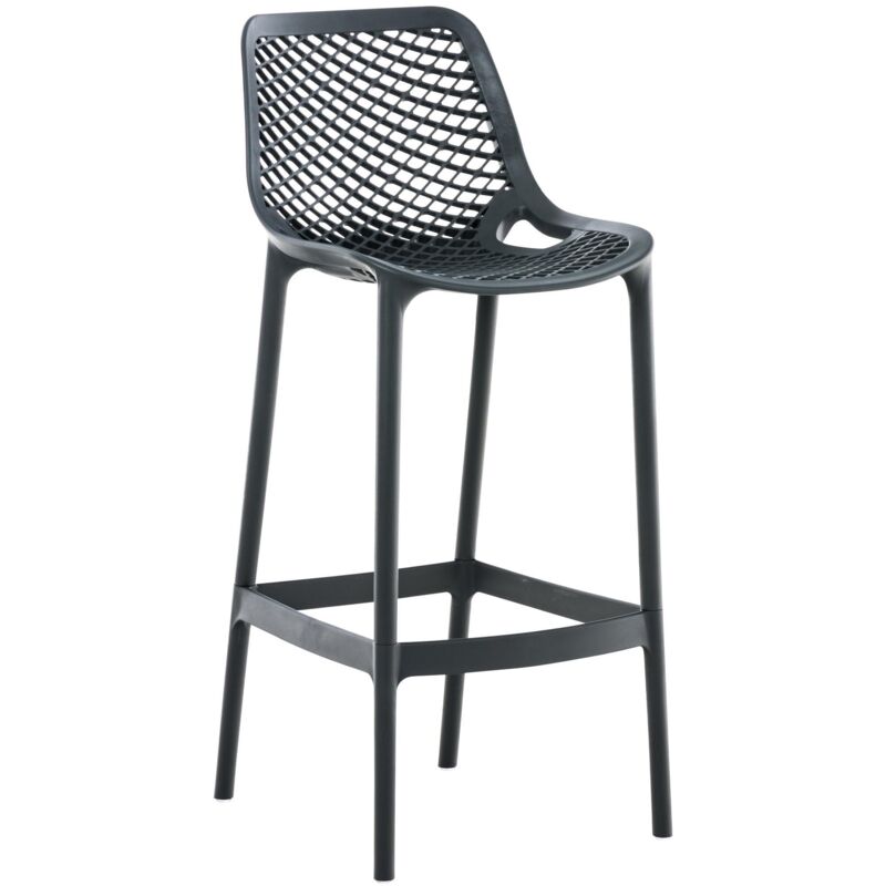 Tabouret haut avec un design moderne avec des reproches de dos et de pied dans différentes couleurs colore : gris foncé