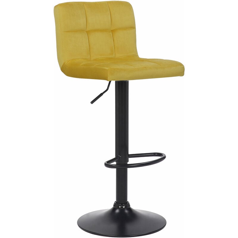 CLP - Tabouret d'image noir opeco avec repose de pied de siège en velours différentes couleurs colore : Jaune