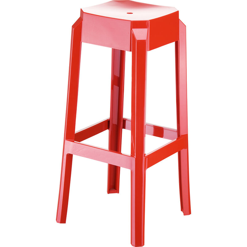 Tabouret en plastique de haute qualité avec couleurs extérieures et robustes résistantes colore : Rouge