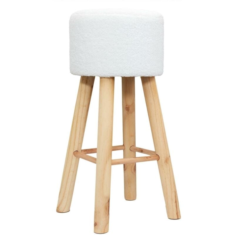 Tabouret de bar Freya blanc/naturel
