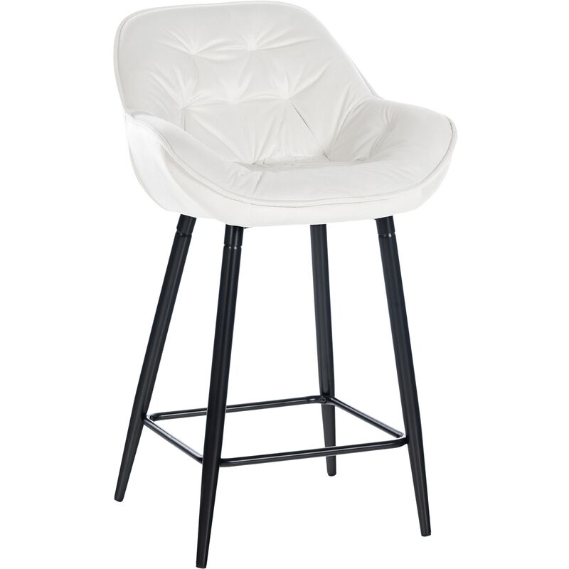 CLP Barhocker Gibson Samt I Gepolsterter Tresenstuhl Mit Fußstütze I Sitzhöhe 76 cm