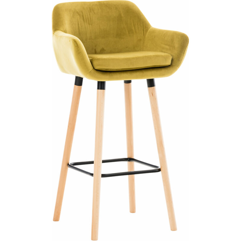 tabouret haut avec un design de fauteuil en velours avec des formes élégantes différentes couleurs colore : jaune