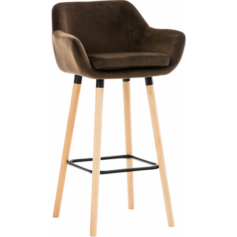 CLP - Tabouret haut avec un design de fauteuil en velours avec des formes élégantes différentes couleurs colore : marron