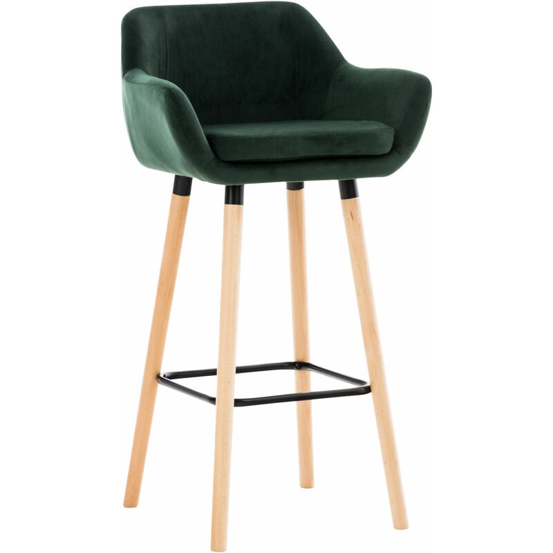CLP - Tabouret haut avec un design de fauteuil en velours avec des formes élégantes différentes couleurs colore : vert