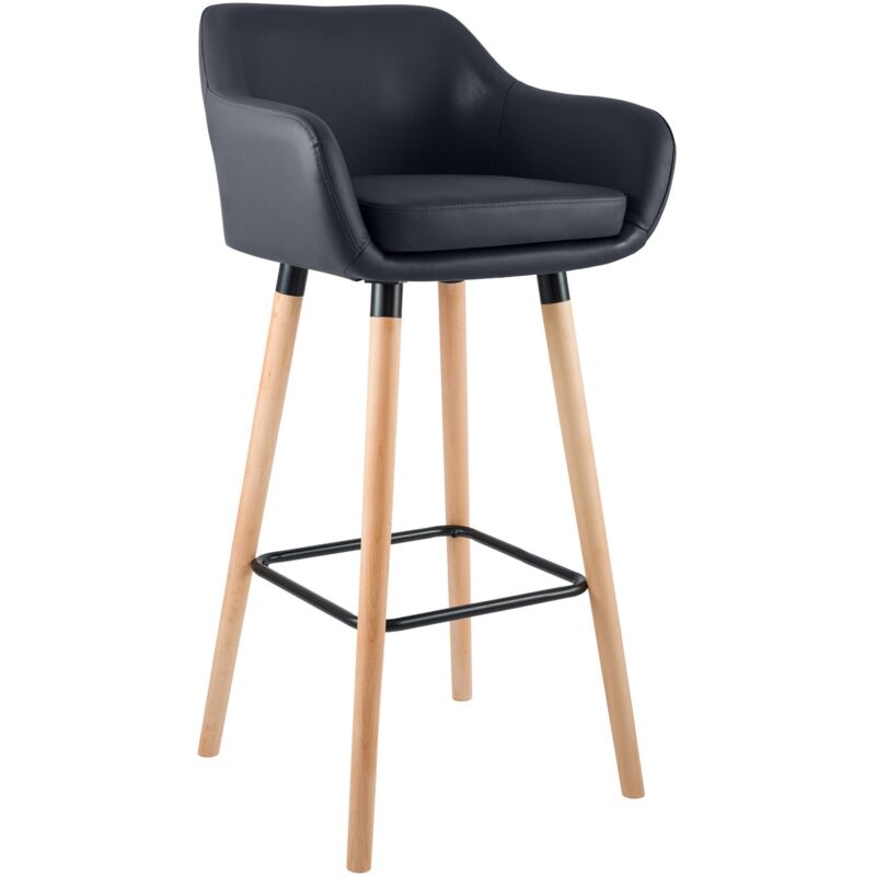 CLP - Tabouret de design de jambes en bois rondes et de différentes couleurs sièges de session similaires colore : noir CLP - Tabouret de design de jambes en bois rondes et de différentes couleurs sièges de session similaires colore : noir