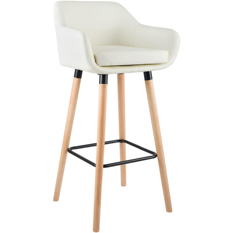 CLP - Tabouret de design de jambes en bois rondes et de différentes couleurs sièges de session similaires colore : Crème CLP - Tabouret de design de jambes en bois rondes et de différentes couleurs sièges de session similaires colore : Crème