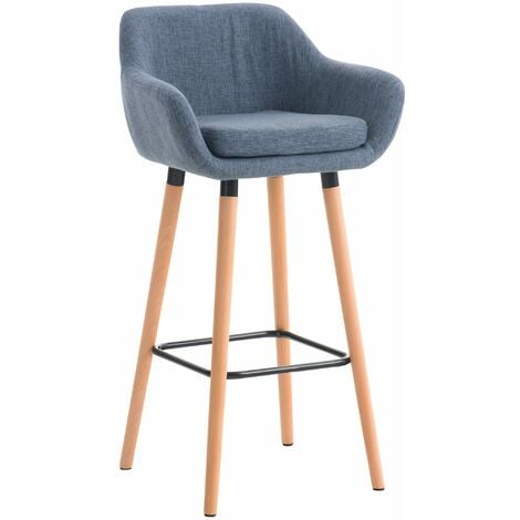 Tabouret de bar Grant tissu bleu