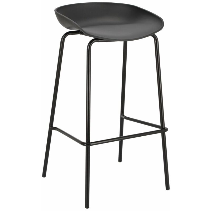 Tabouret de bar Grego, noir, 75 cm