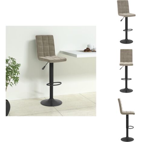 Tabouret de bar Gris clair Velours - Tabouret De Bar - Tabourets De Bar - Chaise De Comptoir - Chaises De Comptoir