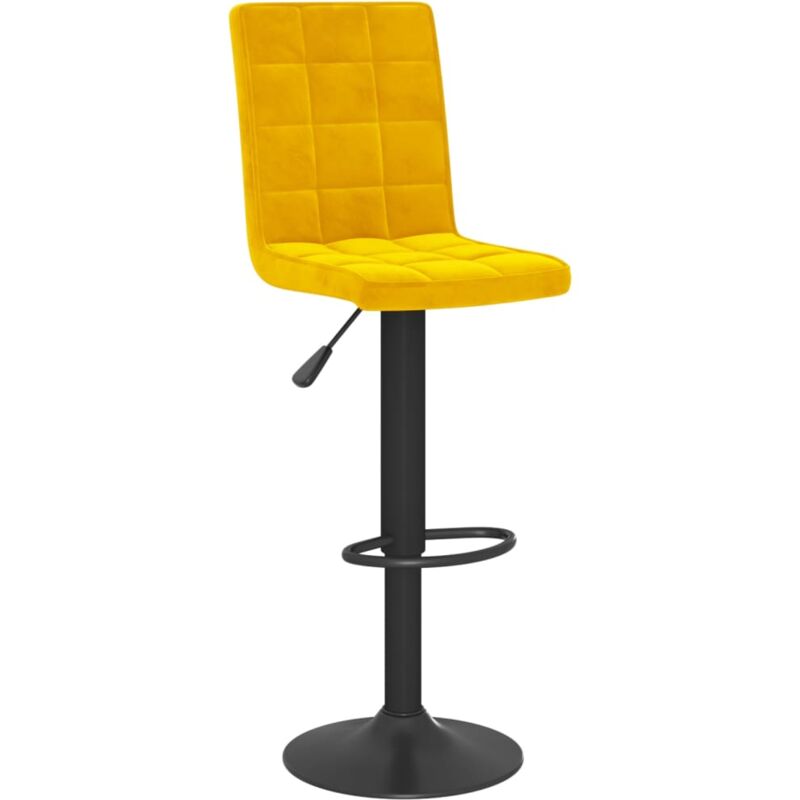Vidaxl - Tabouret de bar Jaune moutarde Velours