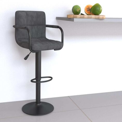Tabouret de bar Gris foncé Velours vidaXL