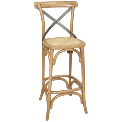 Tabouret de bar (H)750 mm en rotin, chêne