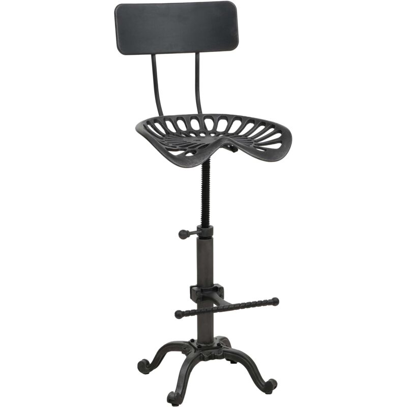 Tabouret de bar HHG-974, chaise de bar, tabouret de comptoir, réglable en hauteur, pivotant, repose-pieds, métal industriel, noir-argent Tabouret de bar HHG-974, chaise de bar, tabouret de comptoir, réglable en hauteur, pivotant, repose-pieds, métal industriel, noir-argent