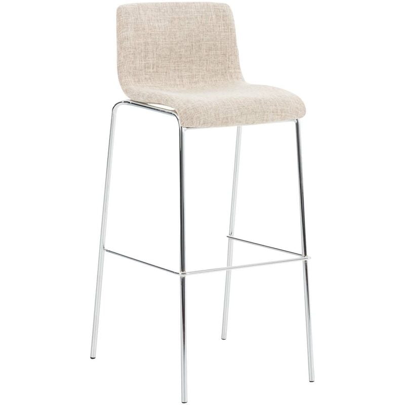 Tabouret avec cadre en acier avec siège de tissu de style moderne différentes couleurs colore : Crème