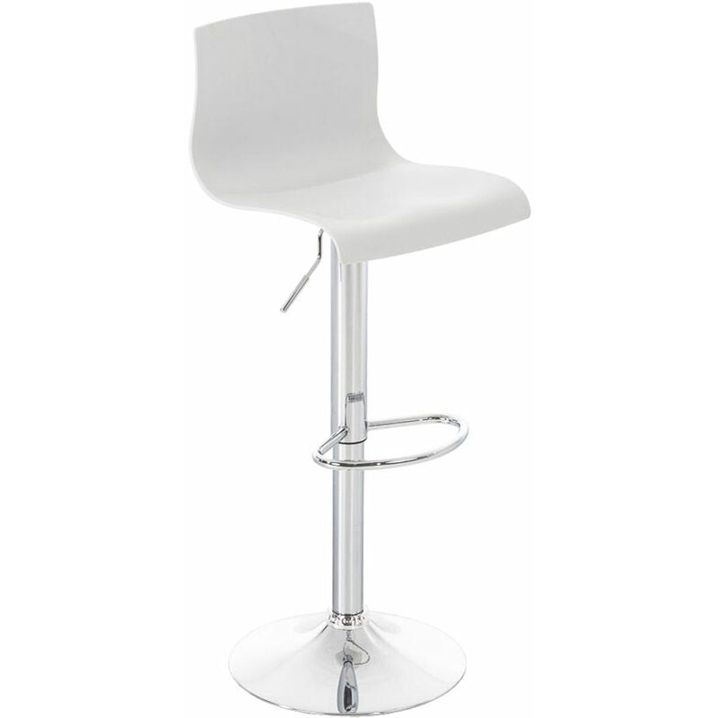 CLP - Tabouret moderne avec cadre métallique + repose-pieds et plastique diverses couleurs colore : Blanc