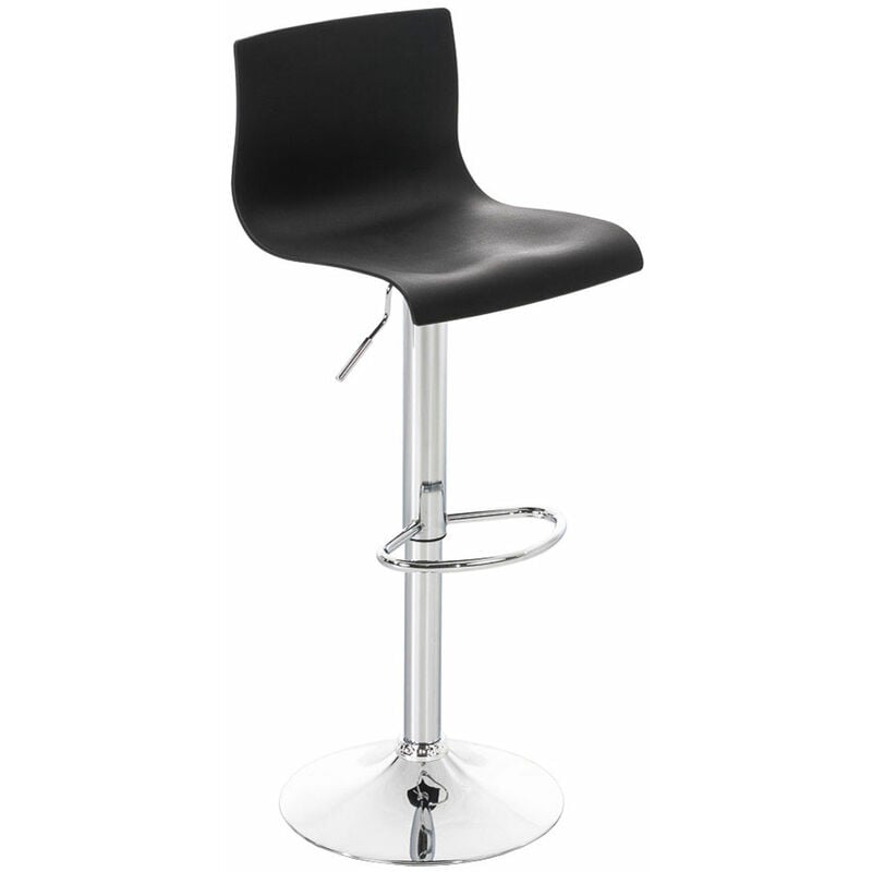 CLP - Tabouret moderne avec cadre métallique + repose-pieds et plastique diverses couleurs colore : noir