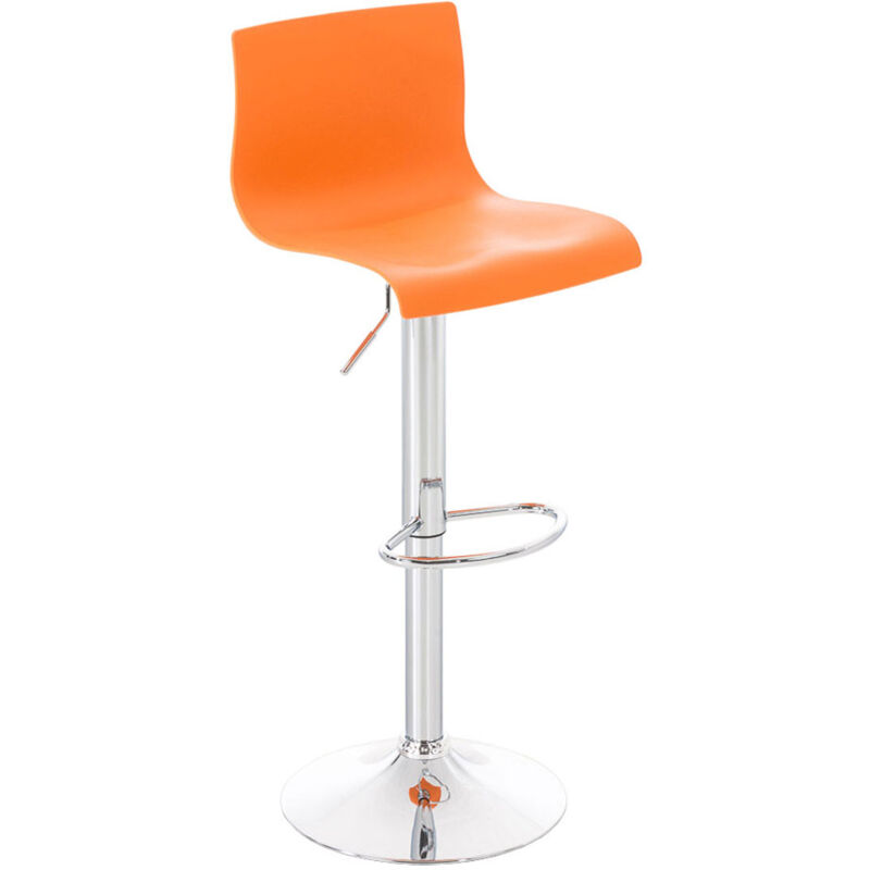 Tabouret moderne avec cadre métallique + repose-pieds et plastique diverses couleurs colore : Orange