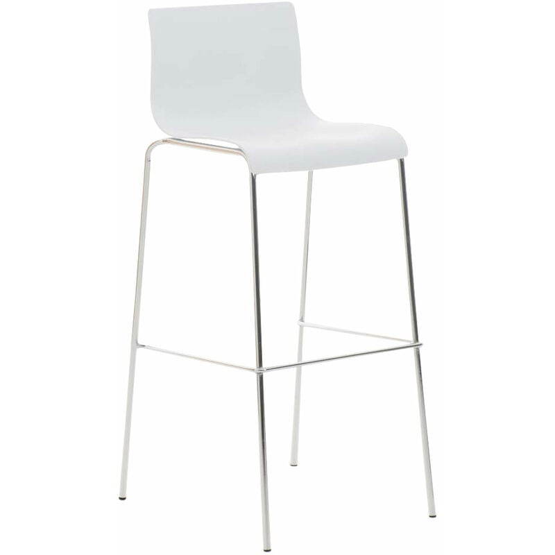 Tabouret de forme ergonomique + acier en acier et structure diverses couleurs colore : Blanc