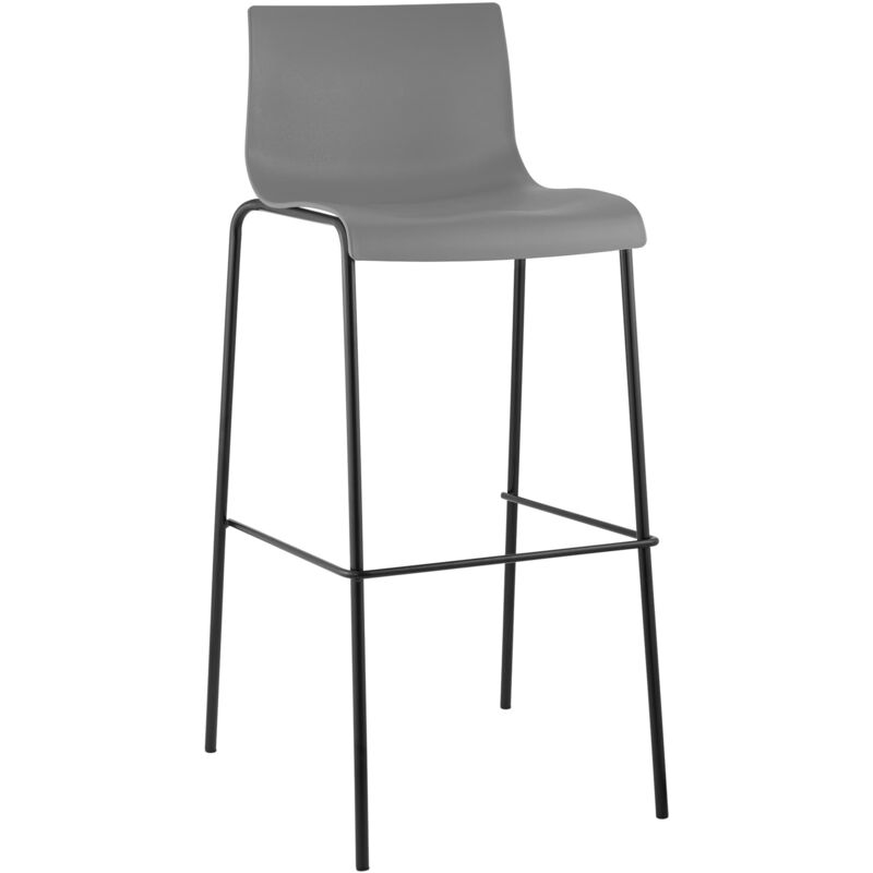 CLP - Tabouret moderne avec structure en métal noir et siège ergonomique diverses couleurs colore : Gris