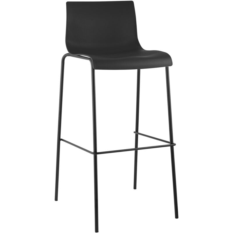 CLP - Tabouret moderne avec structure en métal noir et siège ergonomique diverses couleurs colore : noir