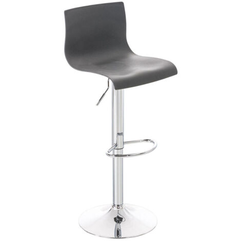 Tabouret de bar Hover Réglable en Hauteur Assise Plastique Gris Métal chromé