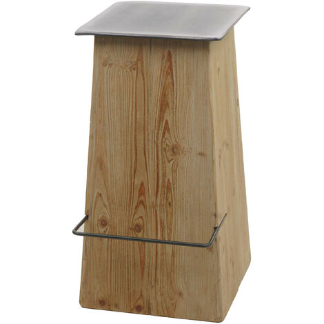 Tabouret de bar HWC-L76 - chaise de bar Tabouret de bar - bois massif industriel certifié MVG - naturel avec aspect métal