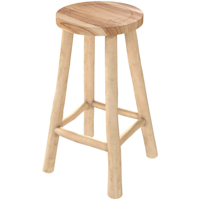 Rendez-vous Déco - Tabouret pour îlot central 67 cm en teck - ika