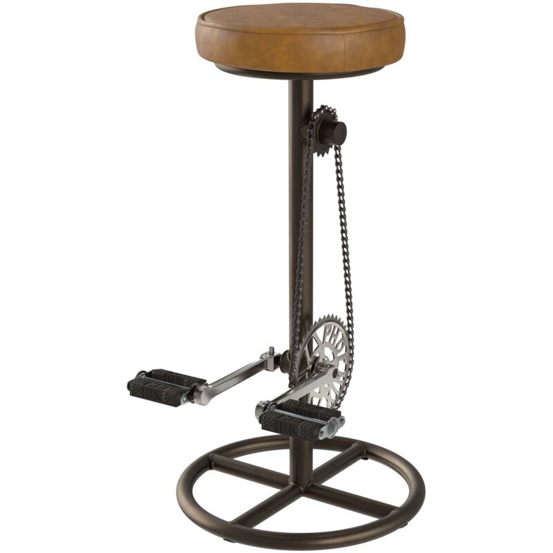 Rendez-vous Déco - Tabouret de bar 73 cm en cuir marron - gaya