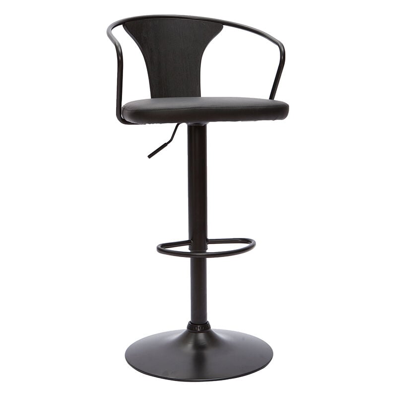 Miliboo - Tabouret de bar industriel noir réglable pivotant 360° beckett
