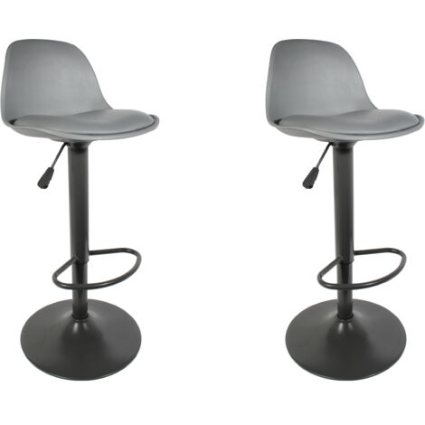 Tabouret De Bar Isak Gris - Lot De 2