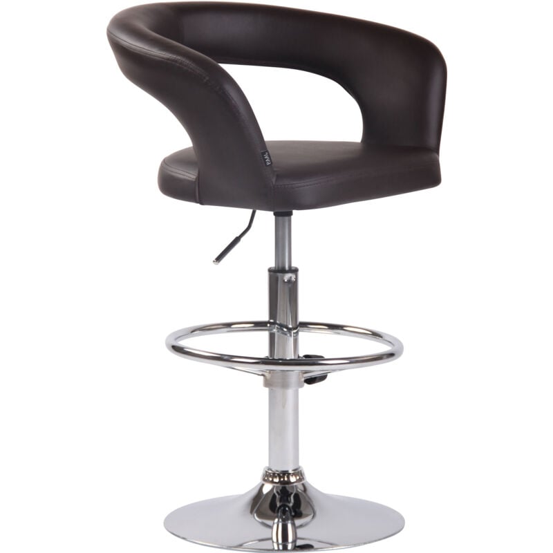 CLP - Tabouret de bar Jaen dans le même tissu de type ou brun, fausse peau