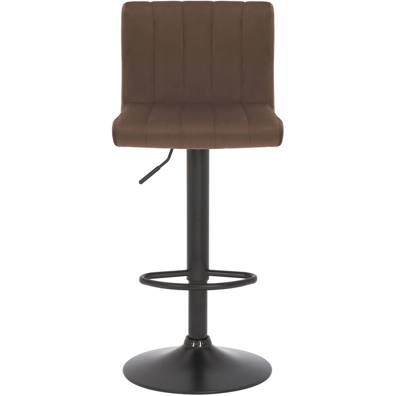 CLP - Tabouret avec pied noir sur une trompette + siège avec dossier de velours différentes couleurs colore : marron