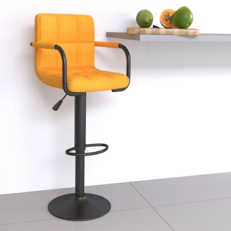 Tabouret de bar Jaune moutarde Tissu vidaXL