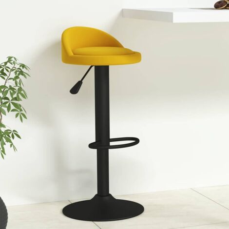 Tabouret de bar jaune velours vidaXL