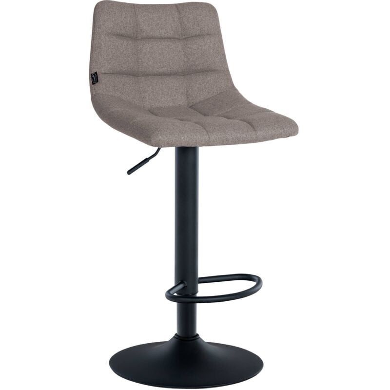 Tabouret Jerry en tissu gris, Schwarz