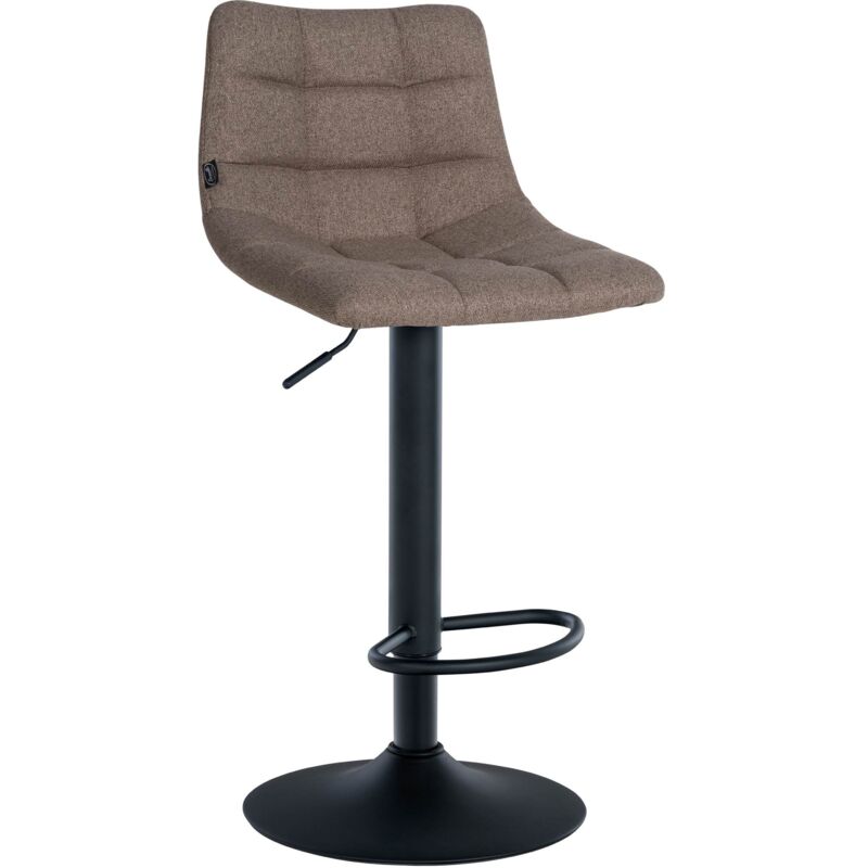 CLP - Tabouret de bar Jerry Tissu Taupe Noir