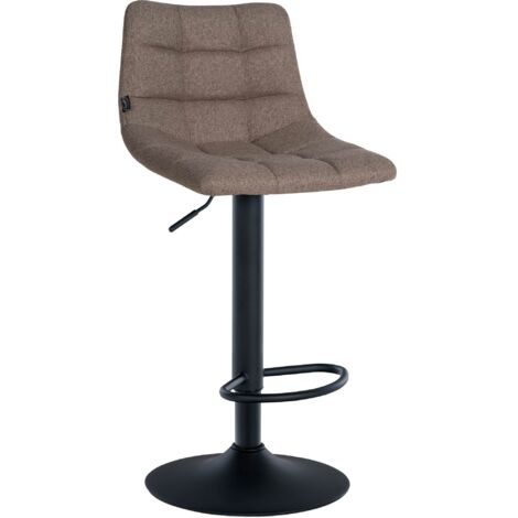 Tabouret de bar Jerry Tissu Taupe Noir