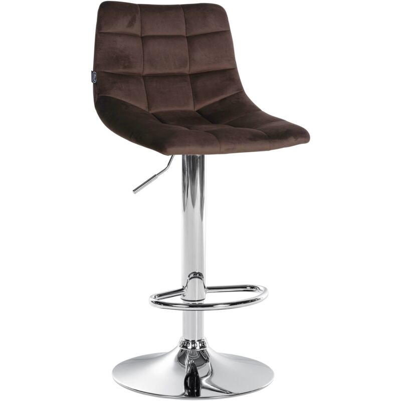 CLP - Tabouret de marrone en velours jerry, chrom