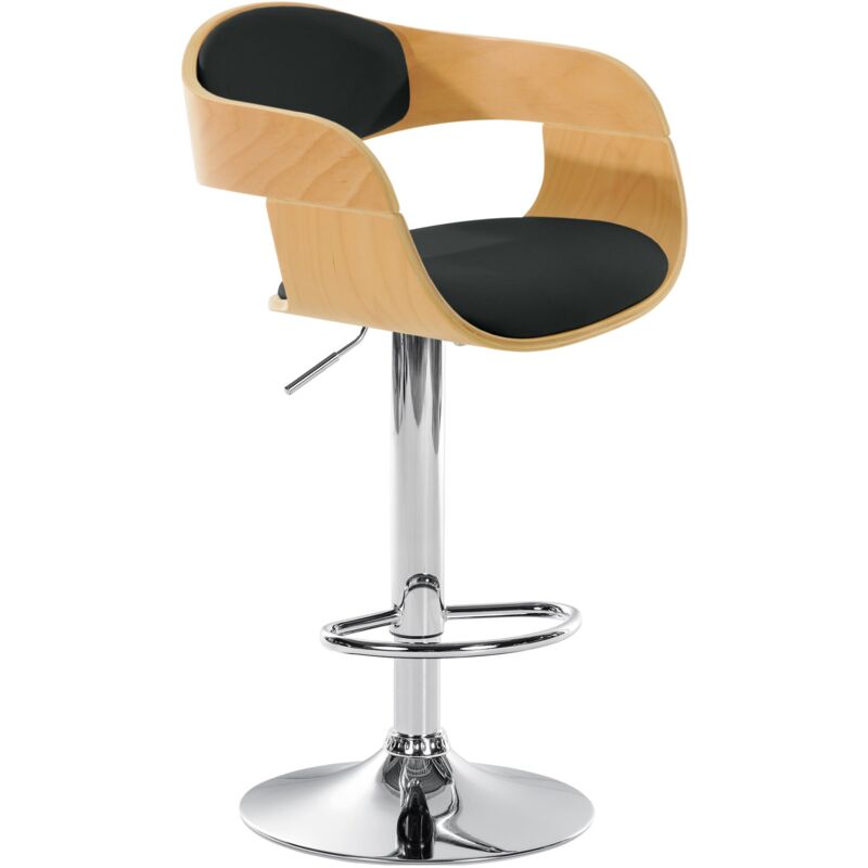 Bar pivotante tabouret de rétros en cuir écologique et bois réglable diverses couleurs Couleur : Naturel et noir
