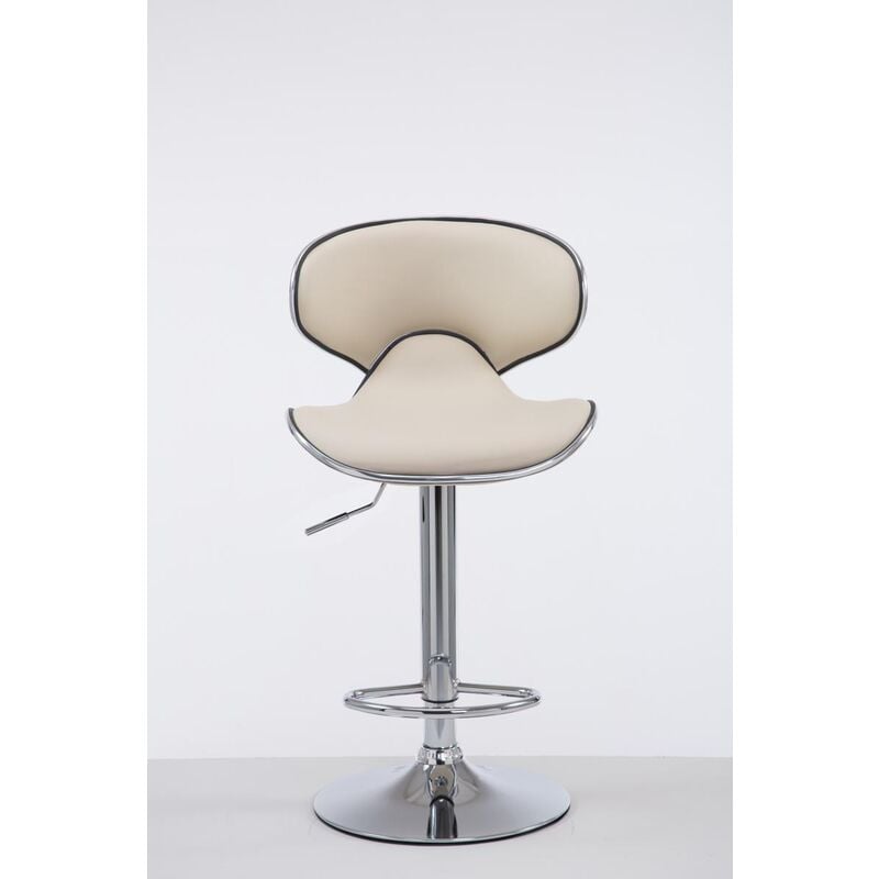 CLP - Tabouret de cuisine en cuir eco avec pivotant farci de différentes couleurs design Couleur : Crème