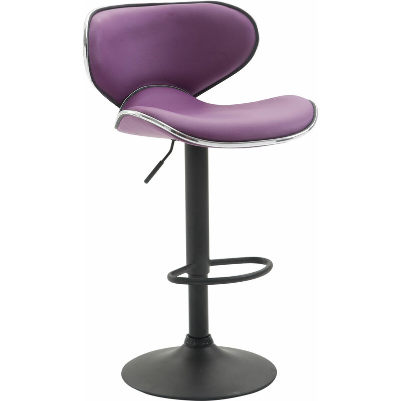 Tabouret moderne avec cadre noir et siège de design de différentes couleurs comme colore : Violet