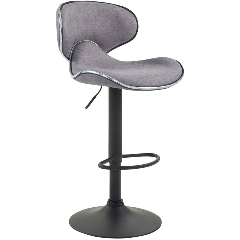 CLP - Tabouret moderne avec cadre noir et siège de design en différentes couleurs tissu colore : Gris clair