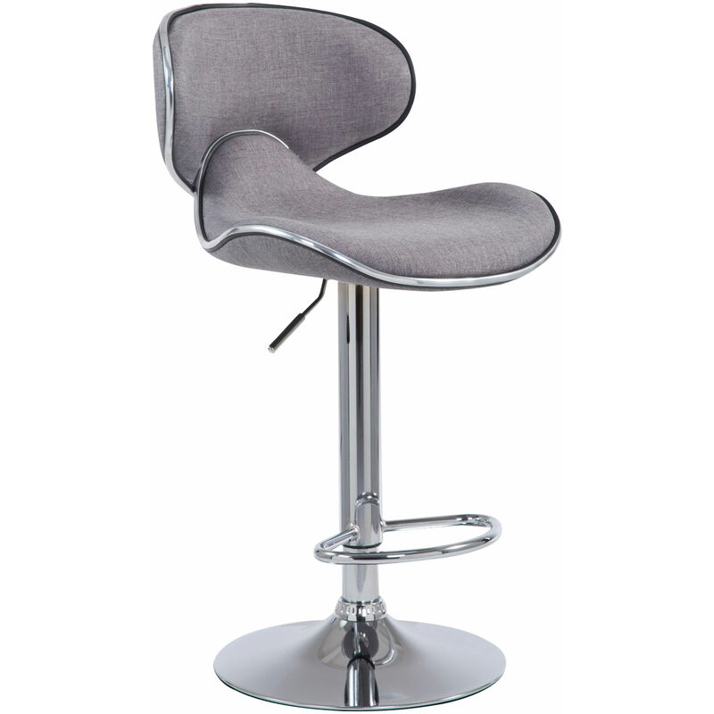 Tabouret de bar Las Vegas V2 en tissu gris clair Chrome