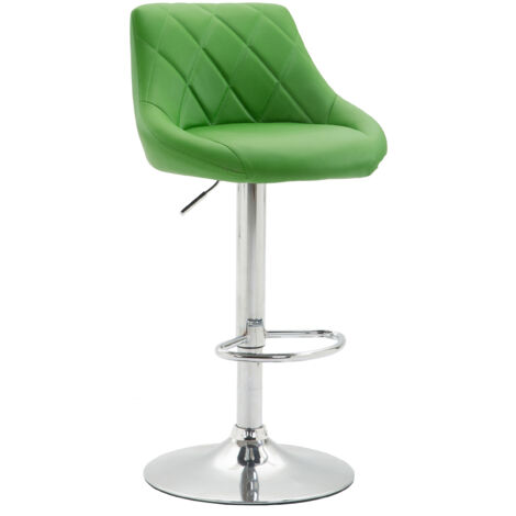 Tabouret de bar Lazio en similicuir avec pied en métal Vert Chrome